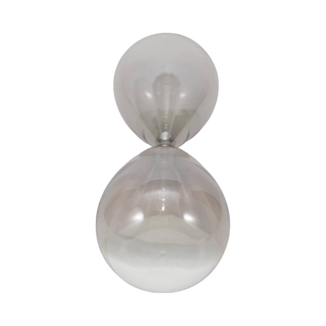 Glass Small Teardrop Silhouette Hourglass - Grey, 20 in. - Decor Addict, LLC