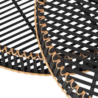 S/2 Bamboo 24/30" Round Trays, Black - Decor Addict, LLC