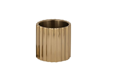 Gold Steel Ice Bucket Medium Double Wall: Gold / STEEL - Decor Addict, LLC
