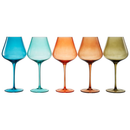 Colors of the French Riviera, Wine Glasses | 5 Set, 20 OZ - Decor Addict, LLC
