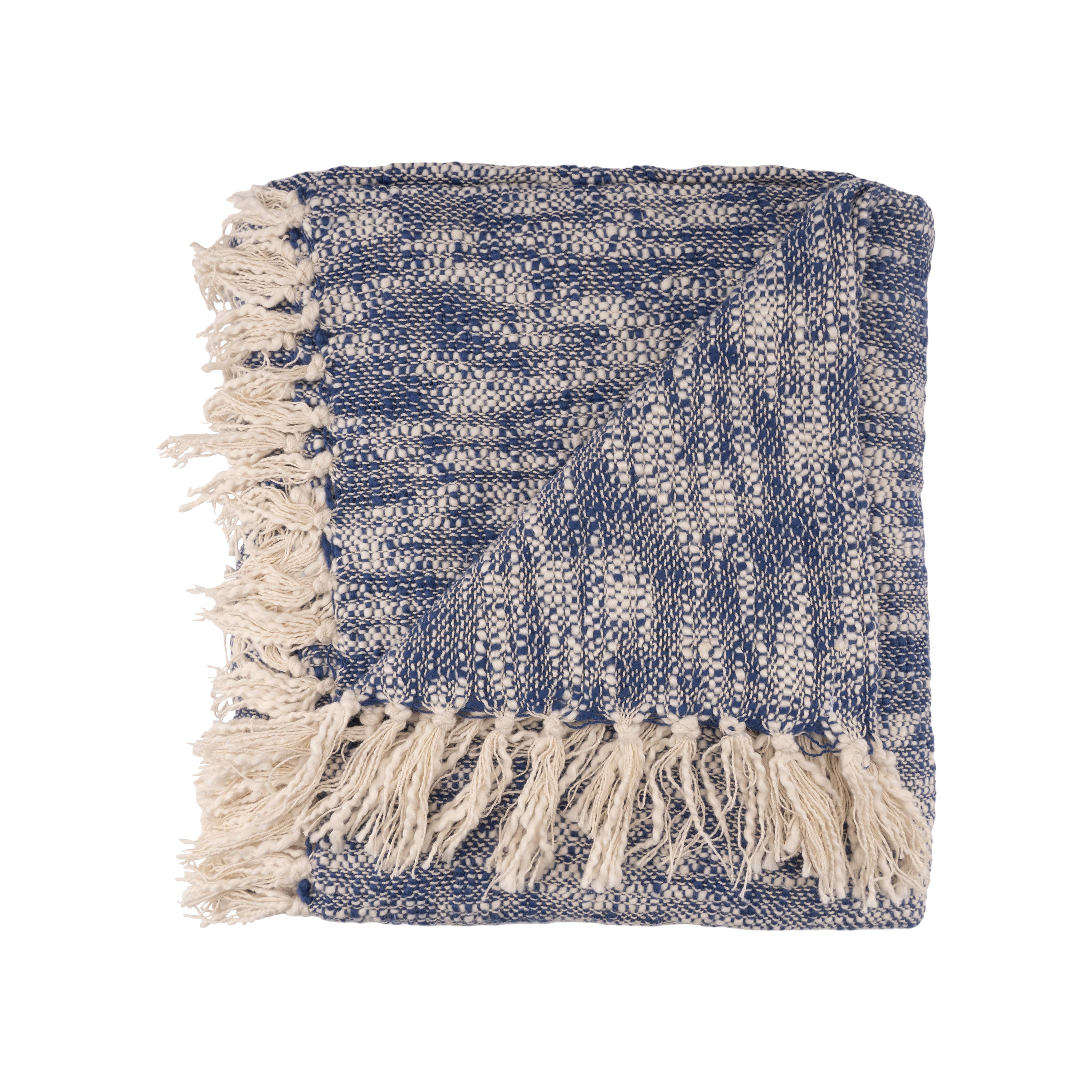 Chambray Ways Throw Blanket: Blue - Decor Addict, LLC