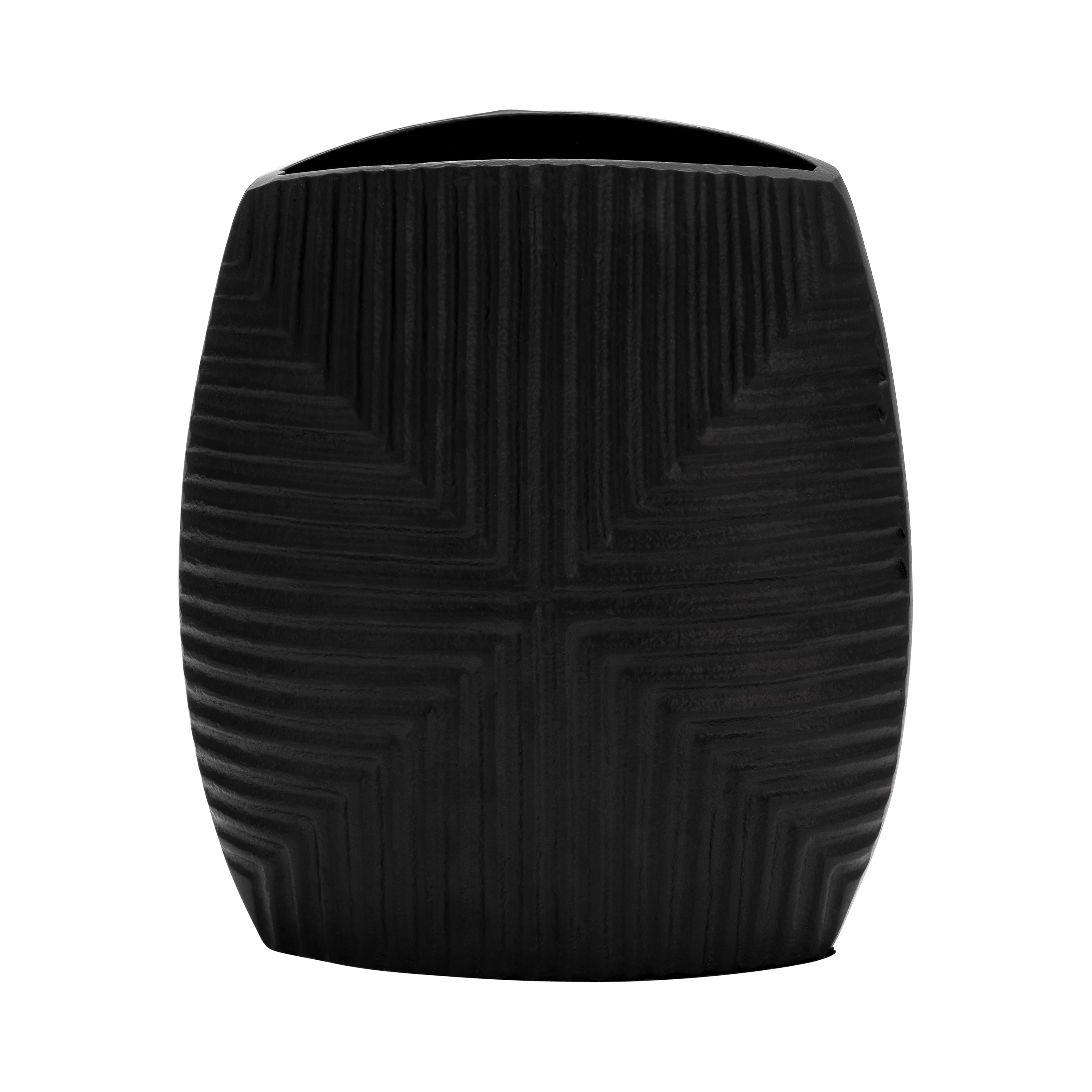 Metal 10"h Ribbed Vase - Thumbnail 4