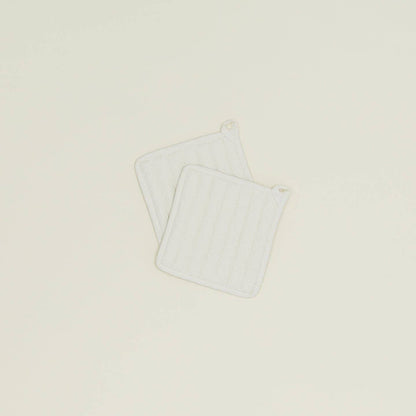 SIMPLE LINEN POT HOLDERS - SET OF 2: IVORY - Decor Addict, LLC