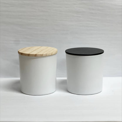 Wood Lids /Set of 12/ Black Wood Lid/ Natural Wood Lid: Black Wood Lids - Decor Addict, LLC