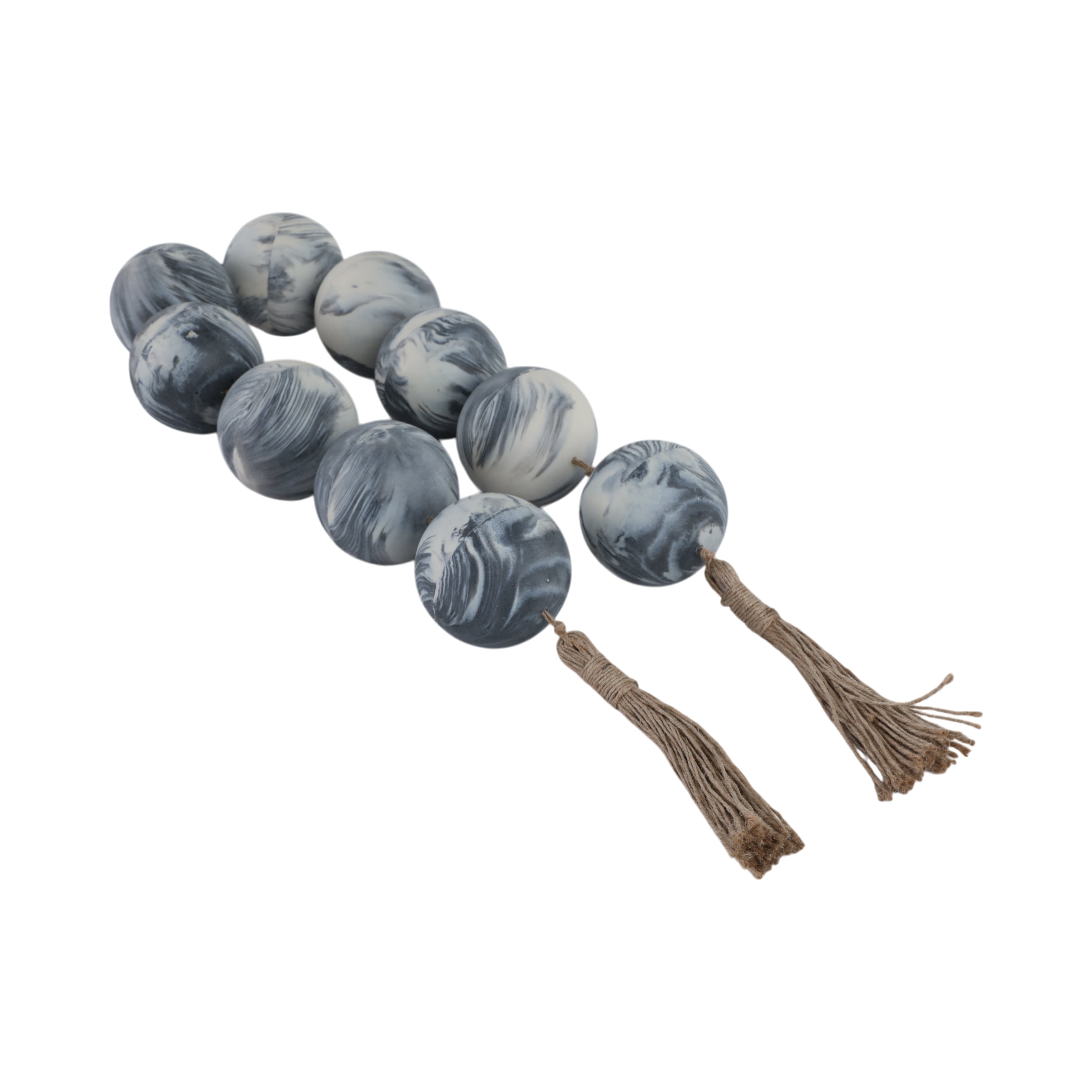 49x3" Marbled Bead Garland, Black/white - Decor Addict, LLC