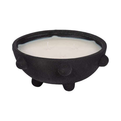 9" 22 Oz Black Amber Sea Salt Bubble Bowl Candle, - Decor Addict, LLC