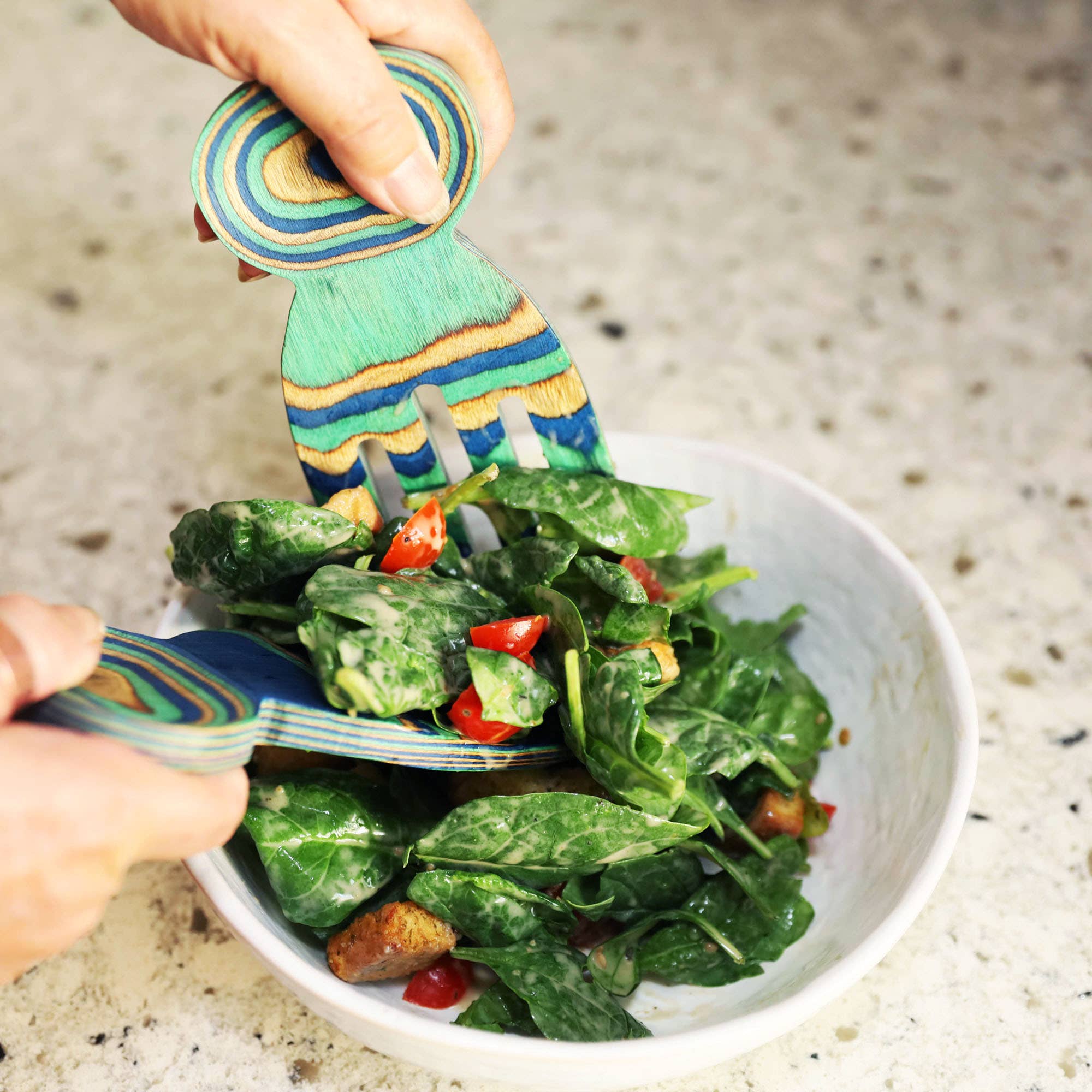 5" Peacock Salad Hands