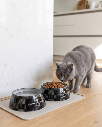 Black Checker Chewy Vuiton Bowl - Decor Addict, LLC