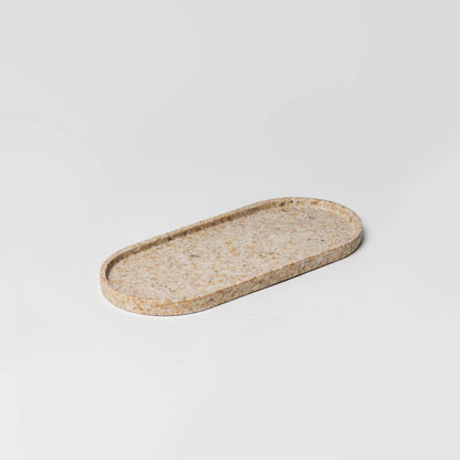 8.5” Upcycled Oval Decor Trays: Wheat Husk - Decor Addict, LLC