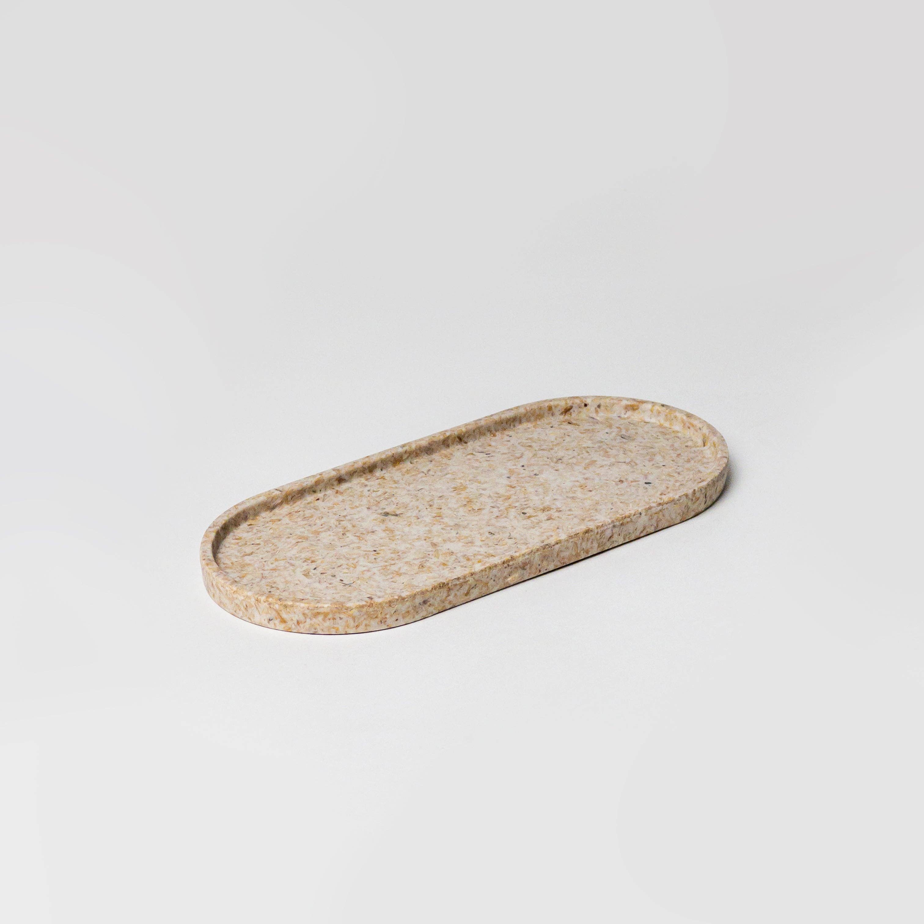 8.5” Upcycled Oval Decor Trays: Bamboo Fibre White - Decor Addict, LLC