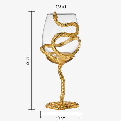 Stemmed Snake Halloween Fall Wine Glass | Set of 2 | 19oz - Decor Addict, LLC