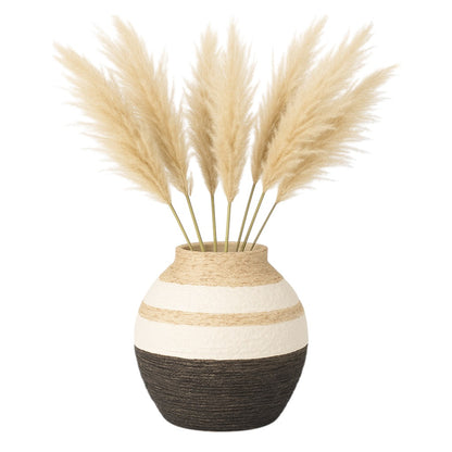 7" Striped Woven Textured Vase, Multi - Decor Addict, LLC