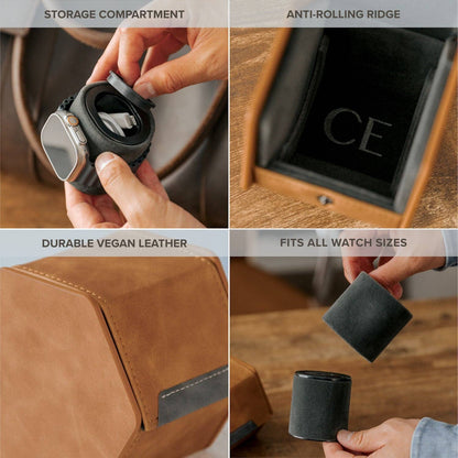 1-Slot Travel Watch Roll - Brown - Decor Addict, LLC