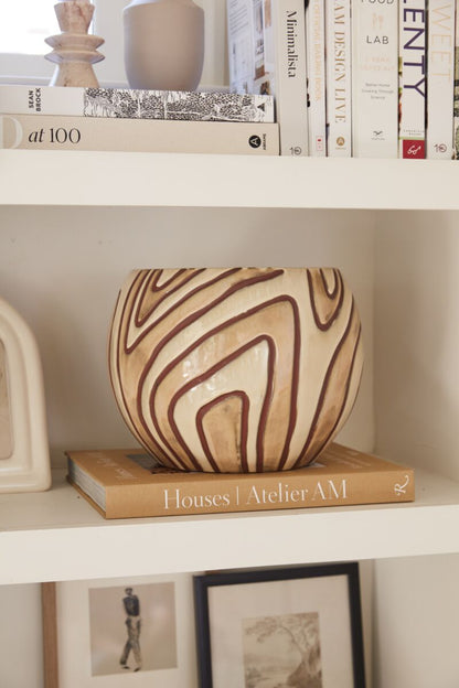 Mollino Collection Rounded Ceramic Pot - Decor Addict, LLC