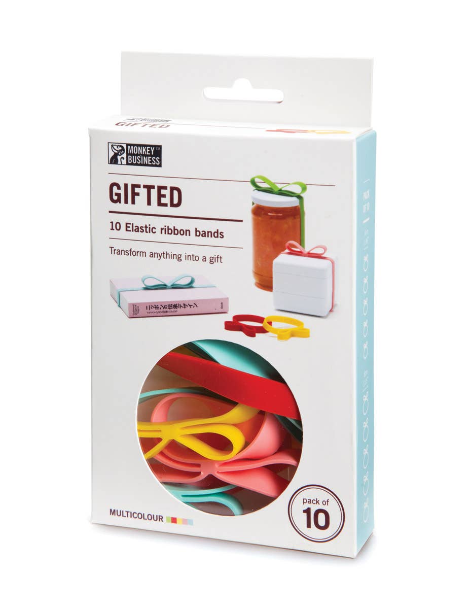 Gift wrapping elastic silicone ribbons | Gifted: Multicolour - Decor Addict, LLC