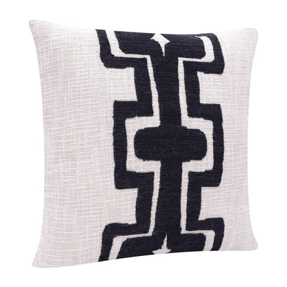 Seanna Geometric Handmade Decorative Throw Pillow: Onyx/ivory / 16" x 24" - Decor Addict, LLC