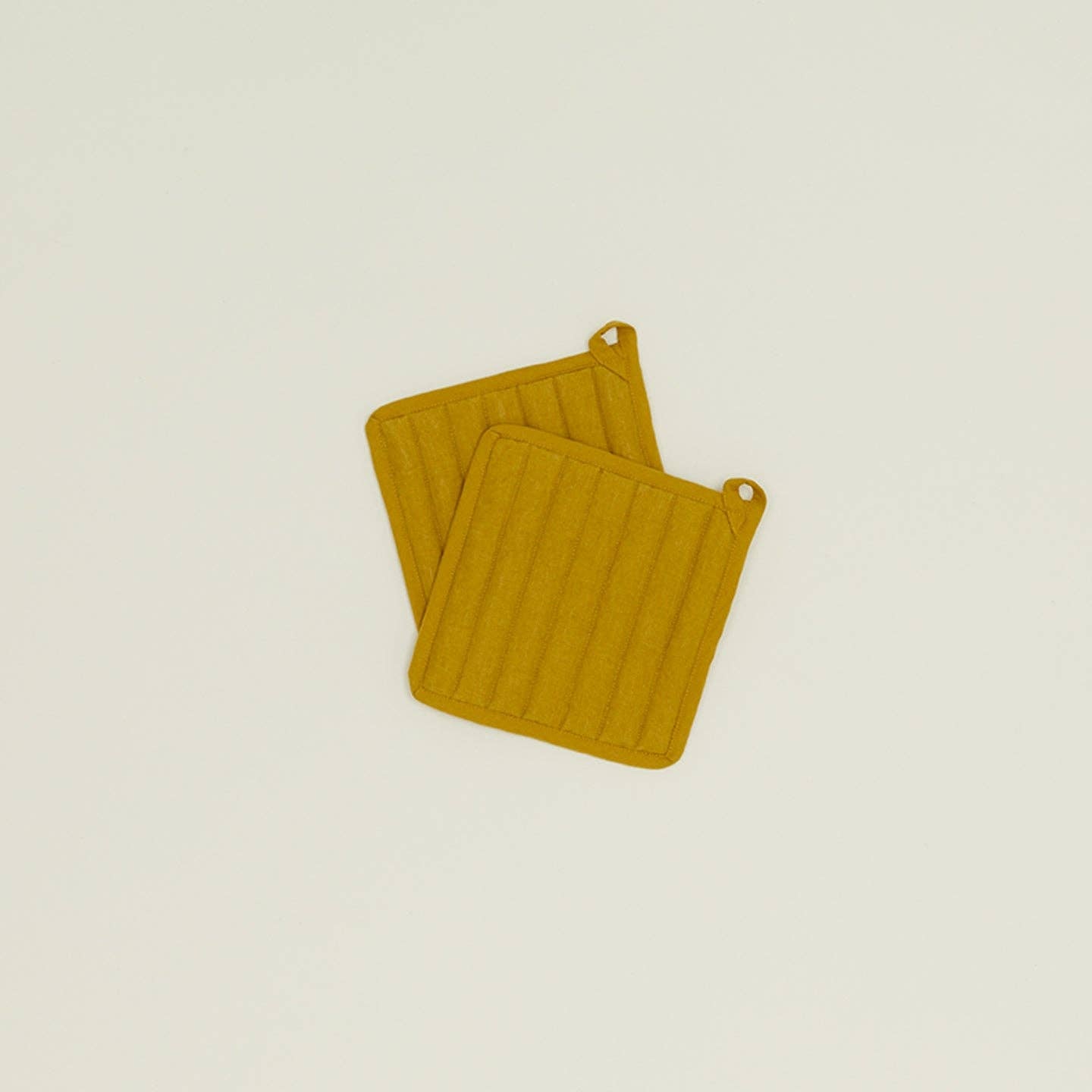 SIMPLE LINEN POT HOLDERS - SET OF 2: IVORY - Decor Addict, LLC