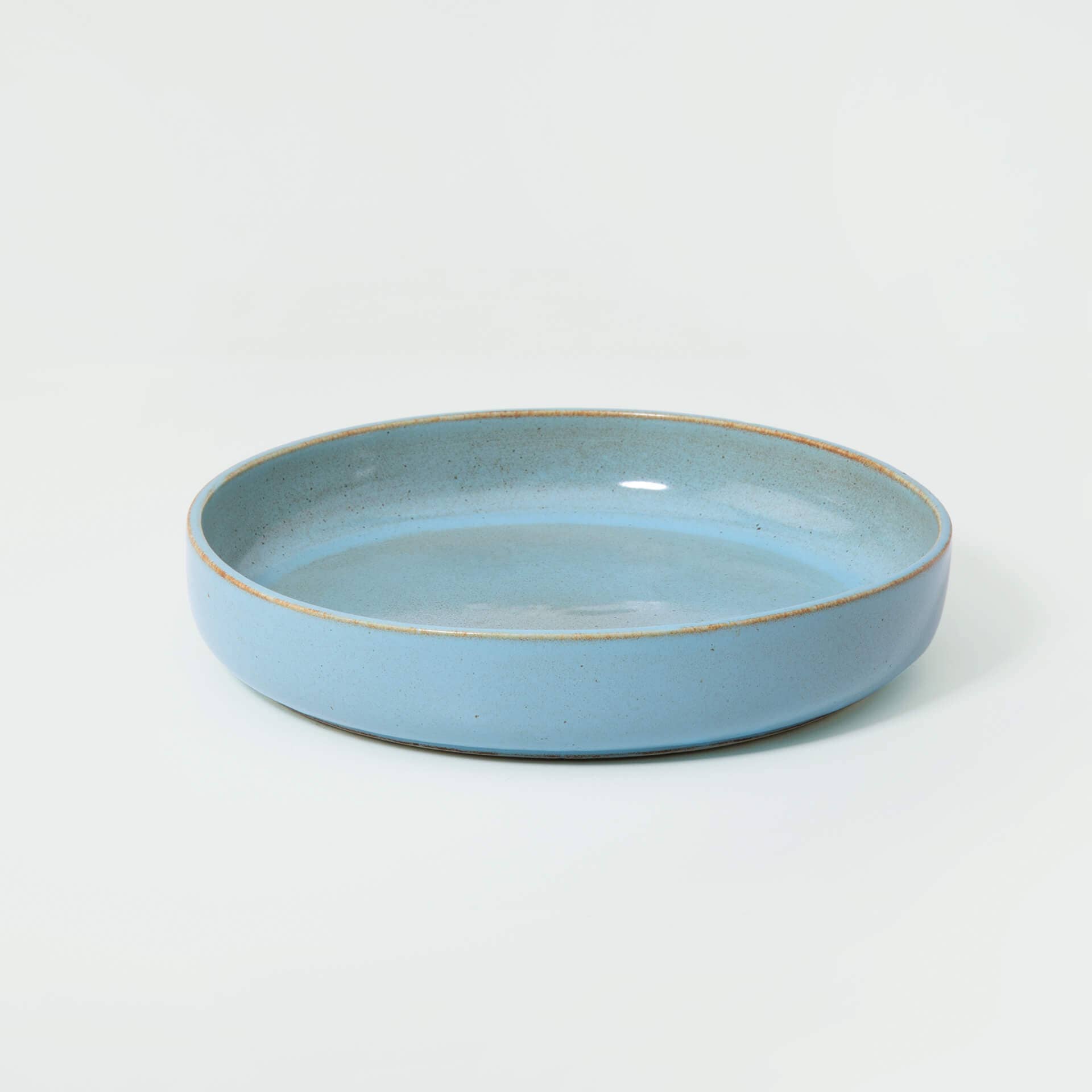 Aqua Ceramic Pasta Bowl – 600 ML with Raised Edges - Decor Addict, LLC