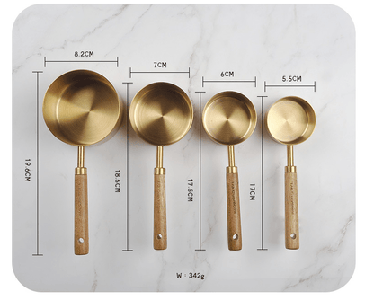 Gold Stainless Steel Measuring Spoon Set: - Decor Addict, LLC