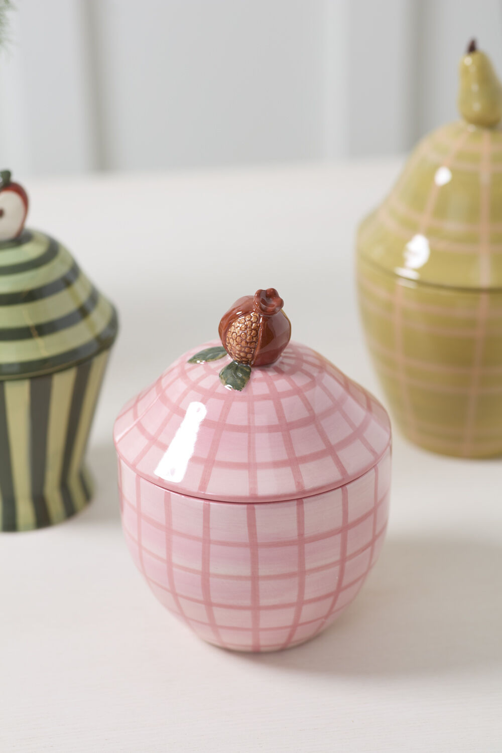 Winter Fruit Canister - Pink Grid Pomegranate - view 2