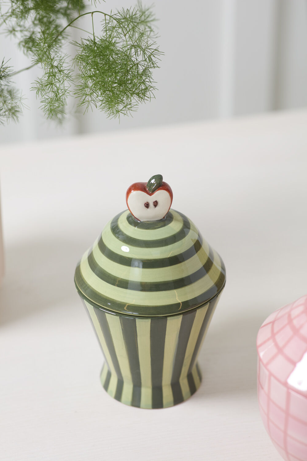 Winter Fruit Canister - Green Stripe Apple - view 2