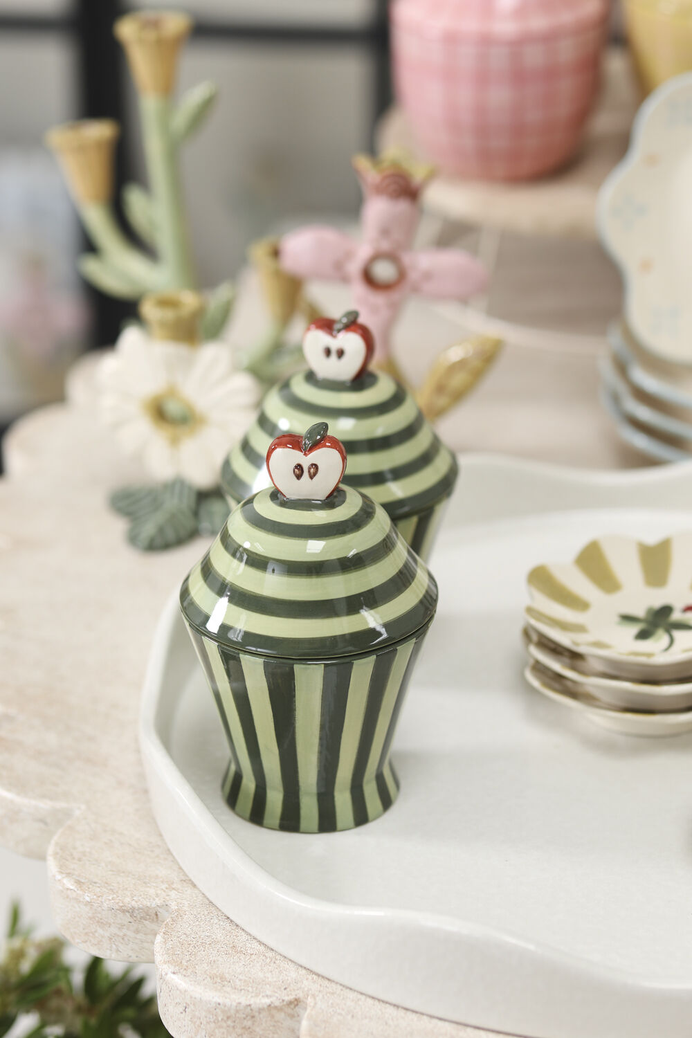 Winter Fruit Canister - Green Stripe Apple - view 4