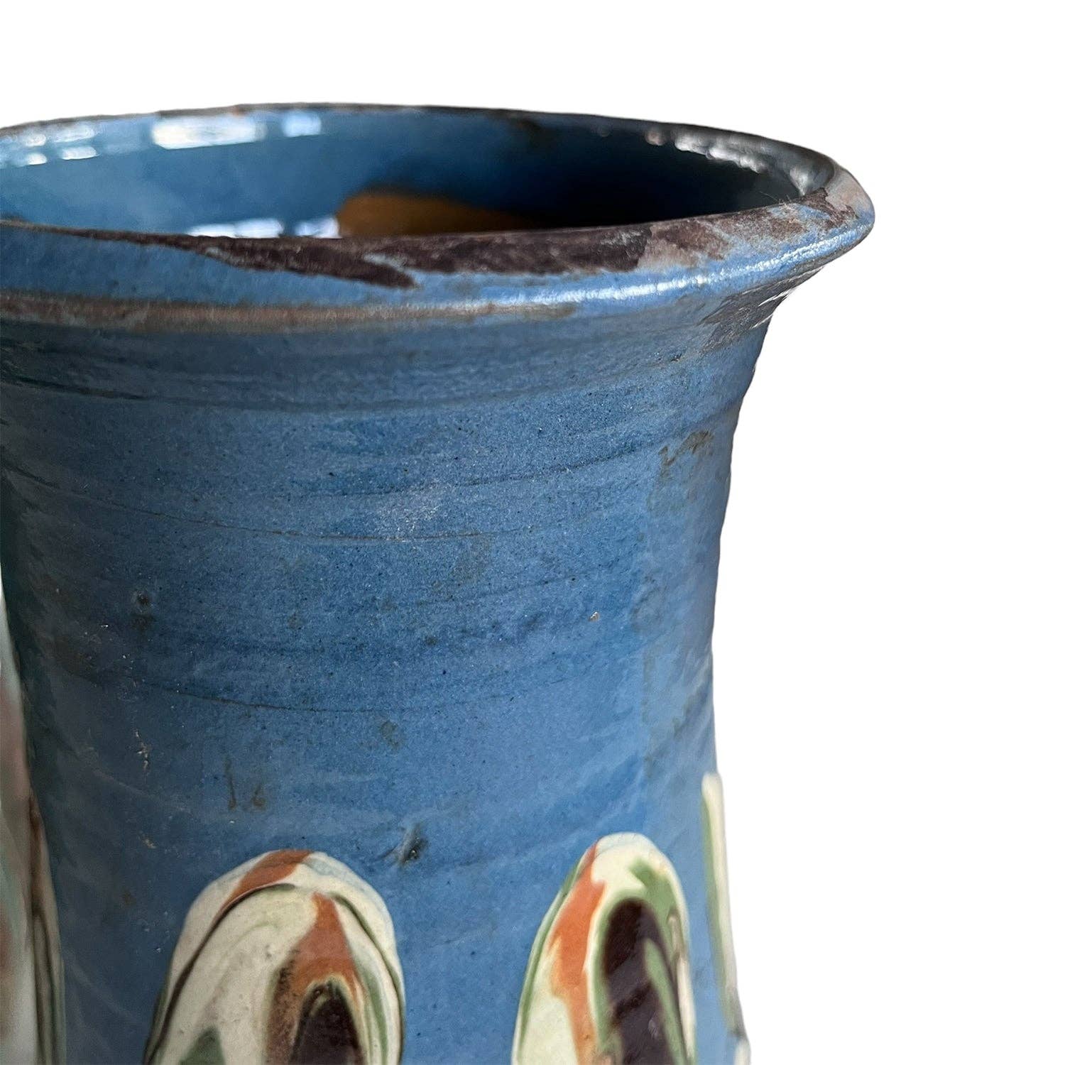 Cottage Crafted Vase: Marbleized Blue - Decor Addict, LLC