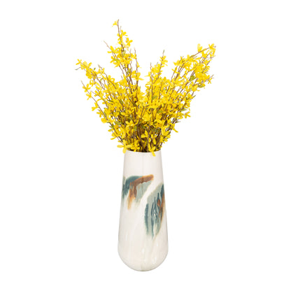 Iron,17"h,colored Stained Vase,white - Decor Addict, LLC