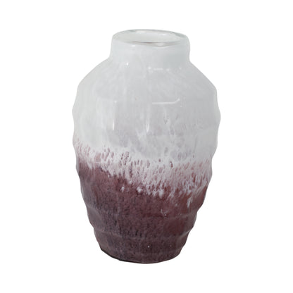 Glass, 12"h 2-tone Vase, Blush - Decor Addict, LLC