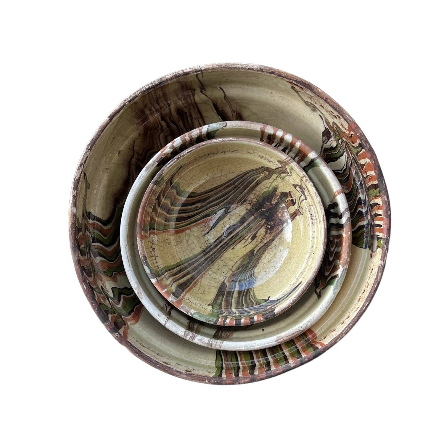 Cottage Crafted Bowl: Marbleized Blue / Medium