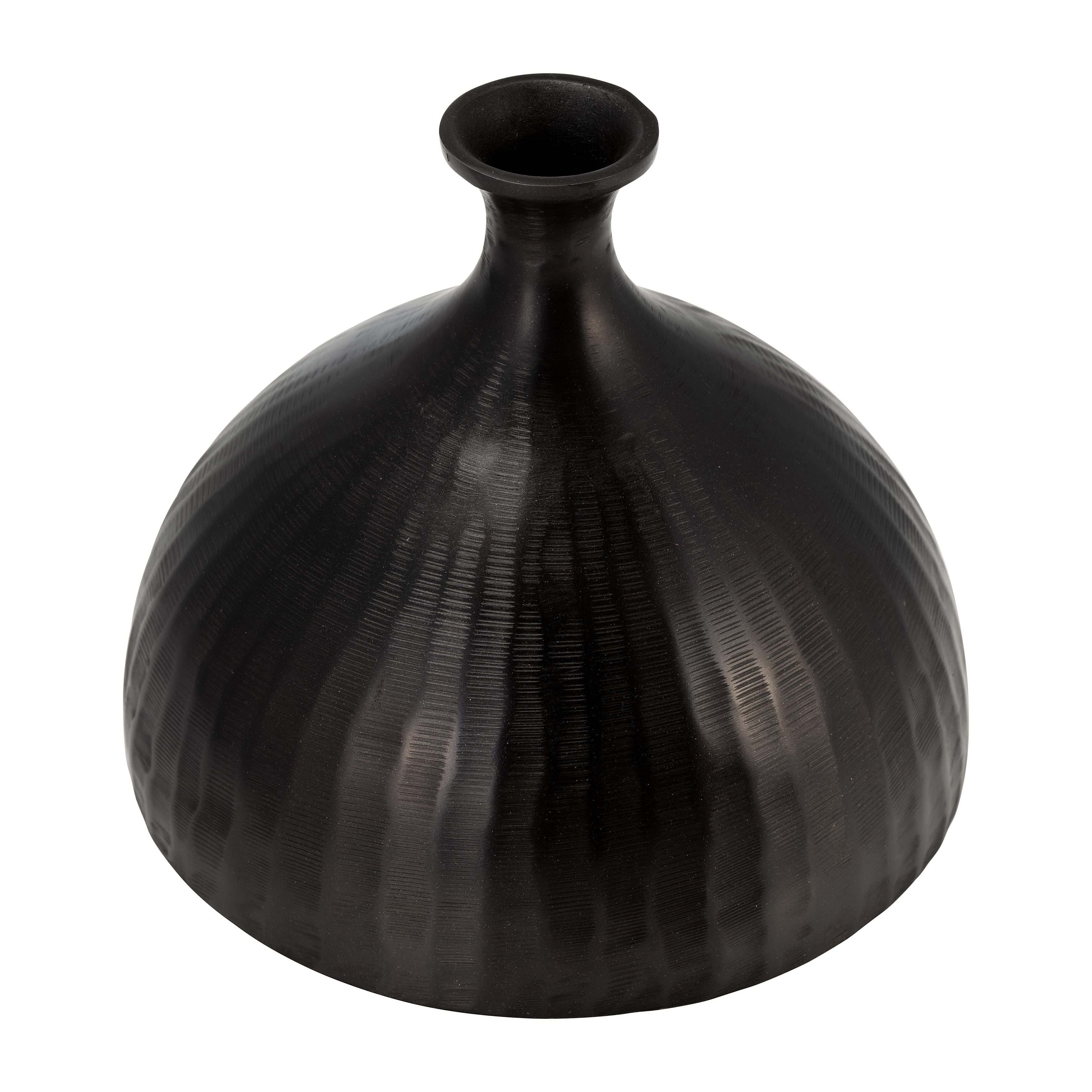 Metal, 9" Bulbous Vase, Bronze - Decor Addict, LLC