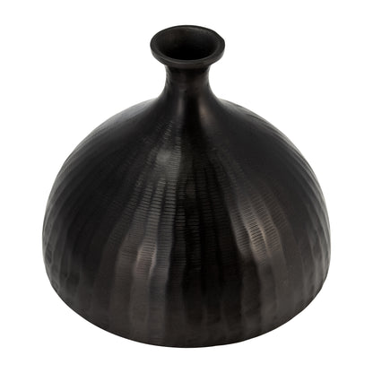 Metal, 9" Bulbous Vase, Bronze - Decor Addict, LLC