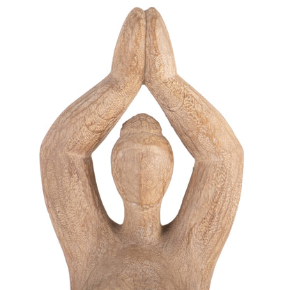 Resin 11" Namaste Female Yoga Figurine, Brown - Decor Addict, LLC