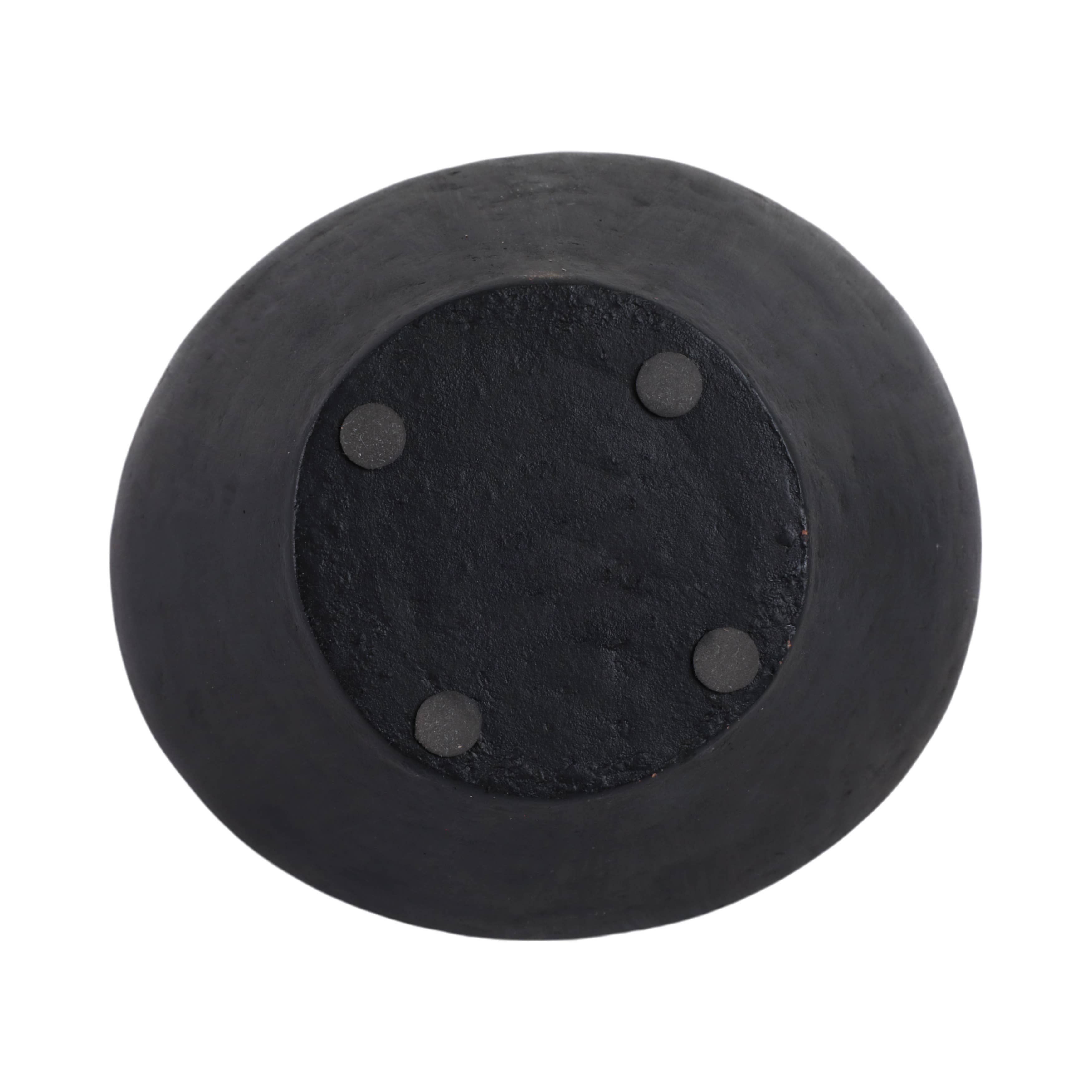 Black 10 in. Pottery Novelty Jug Vase with Rattan Handles - Decor Addict, LLC