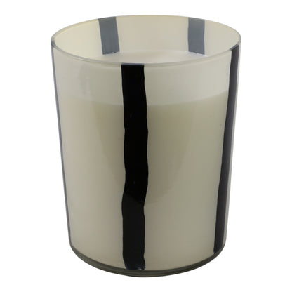 7x9" 105 Oz Red Currant & Oak  Candle, White/black - Decor Addict, LLC