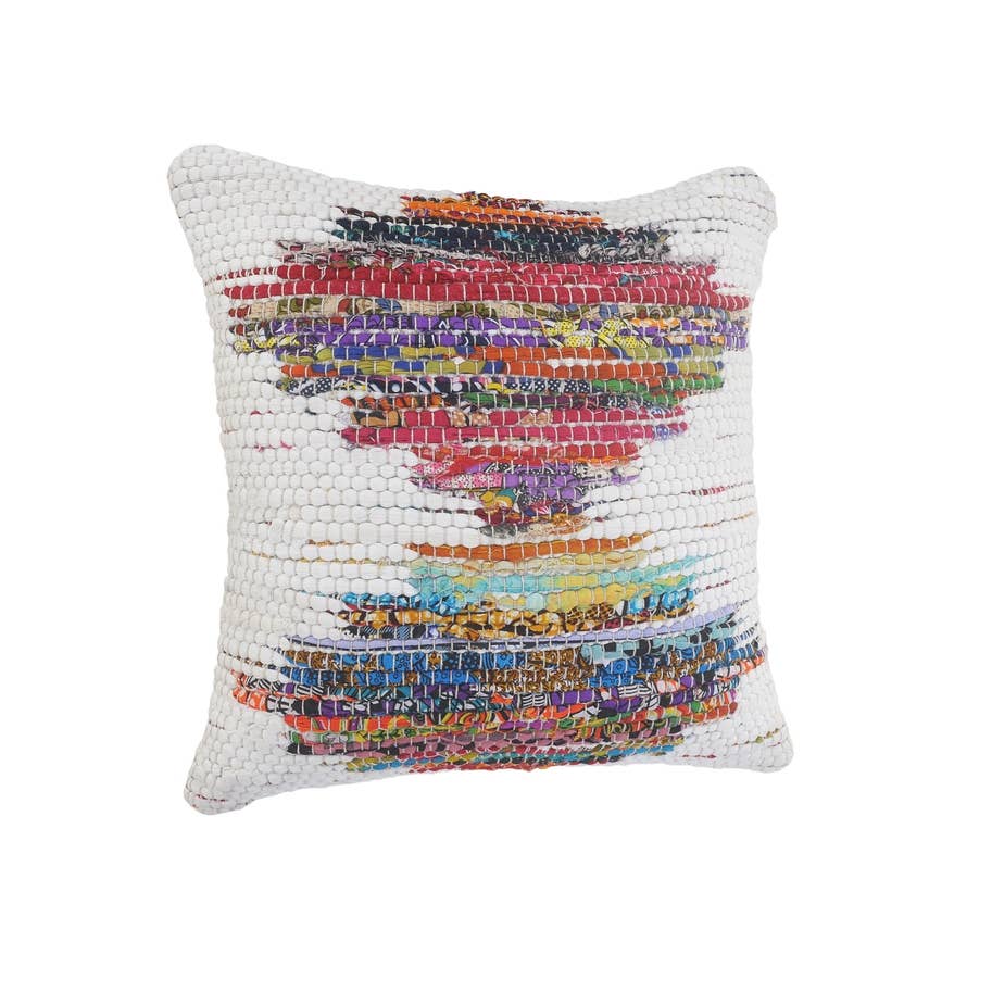 Chantale Geometric Throw Pillow, White/Multi: White/Multi / 14" x 36" / Poly Filled - Decor Addict, LLC