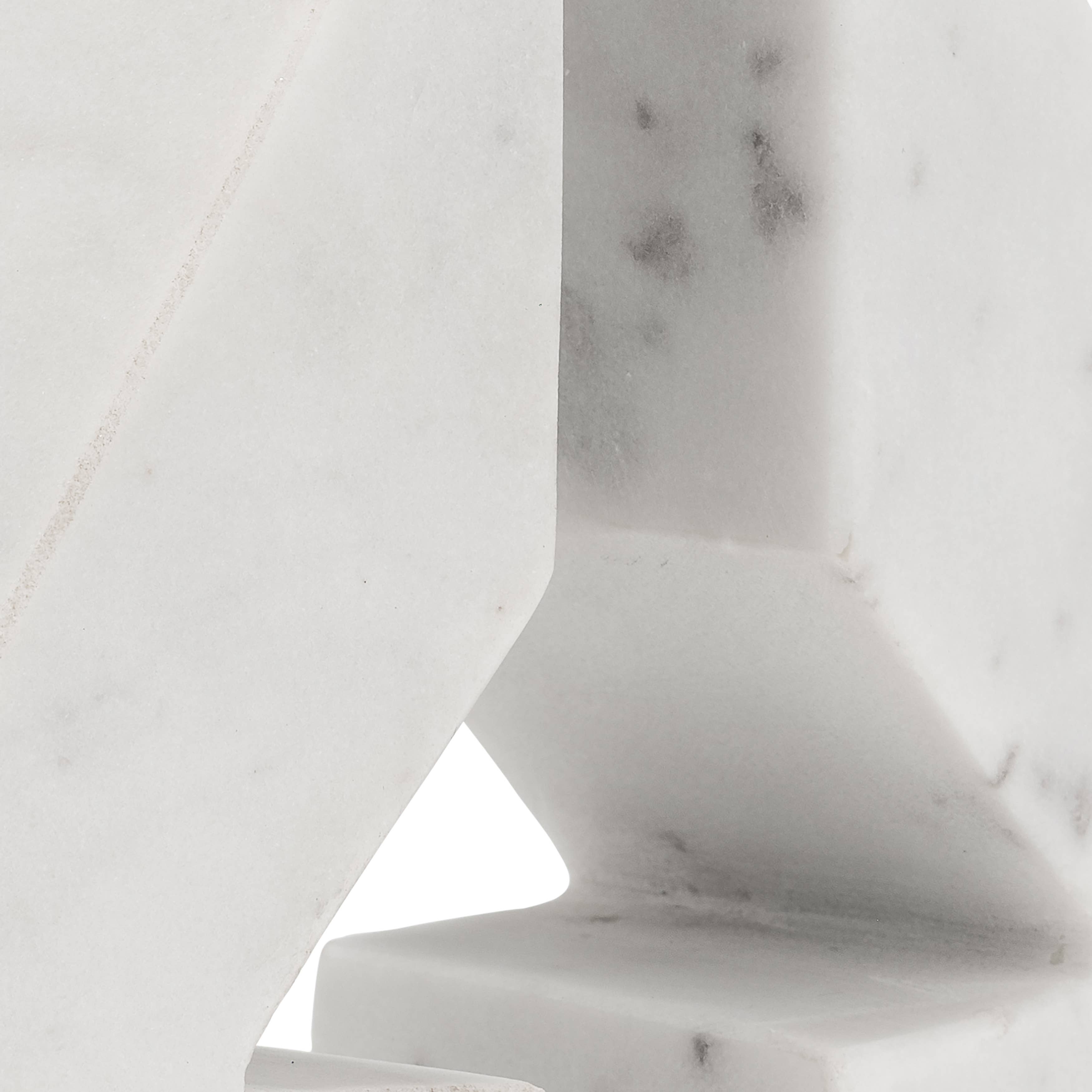 Bookends Set - White Marble Modern Right Triangle, 6 in. - Decor Addict, LLC