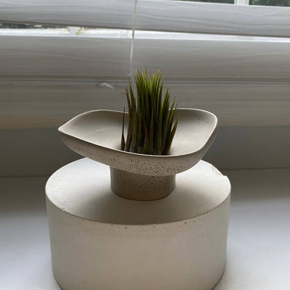 Aglaya - Pedestal Bowl: Light Gray - Decor Addict, LLC