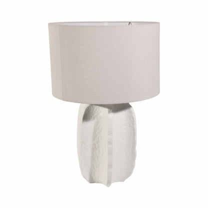24" Textured Jagged Table Lamp, White - Decor Addict, LLC