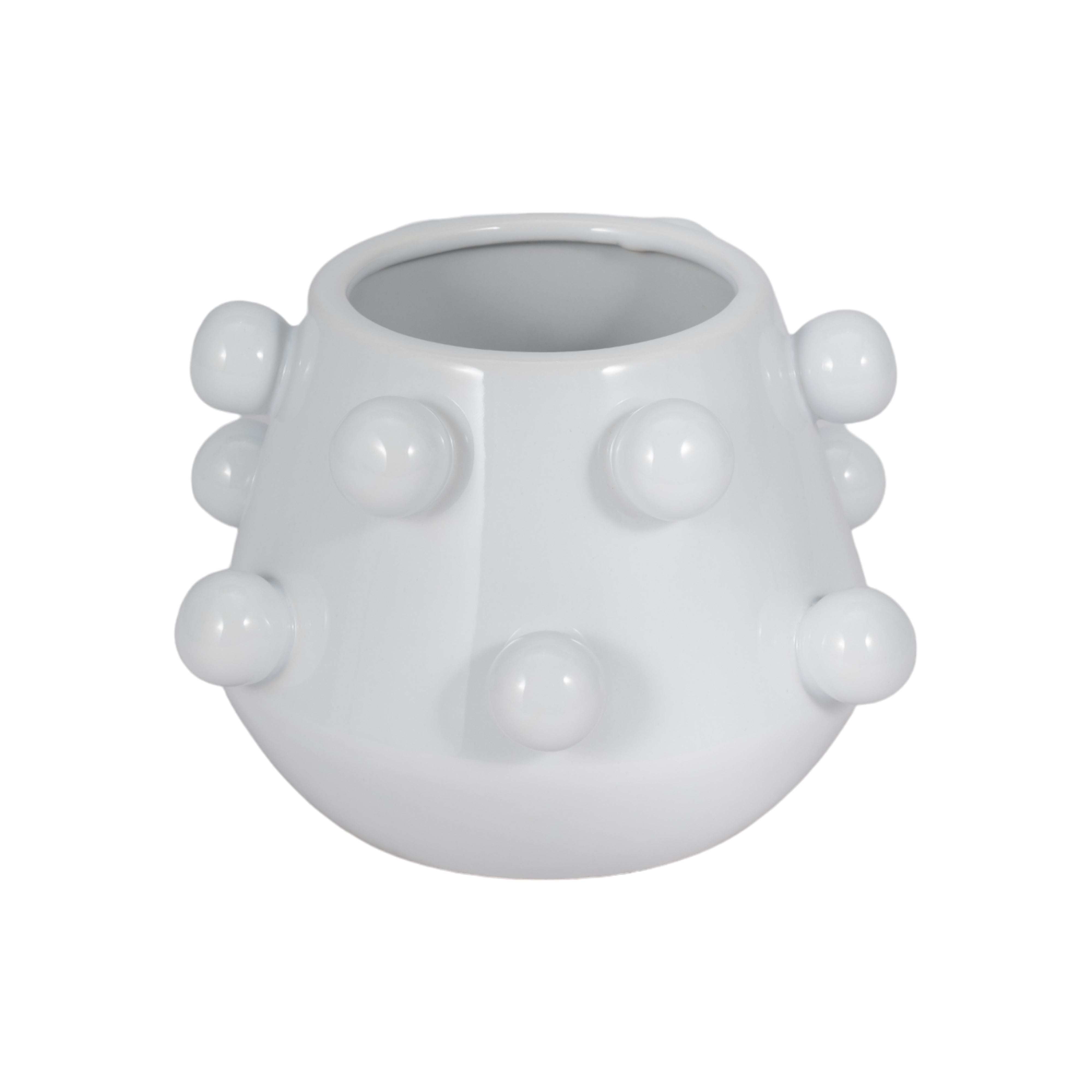 8" Tapered Bubble Planter, White - Decor Addict, LLC