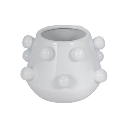 8" Tapered Bubble Planter, White - Decor Addict, LLC