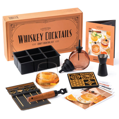 Whiskey Cocktail Kit Gift for Men Alcohol Cocktail Recipe - Decor Addict, LLC