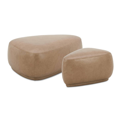 Pebble 44" & 26" Rounded Triangle Cocktail Ottoman Set: Mustard Yellow - Decor Addict, LLC
