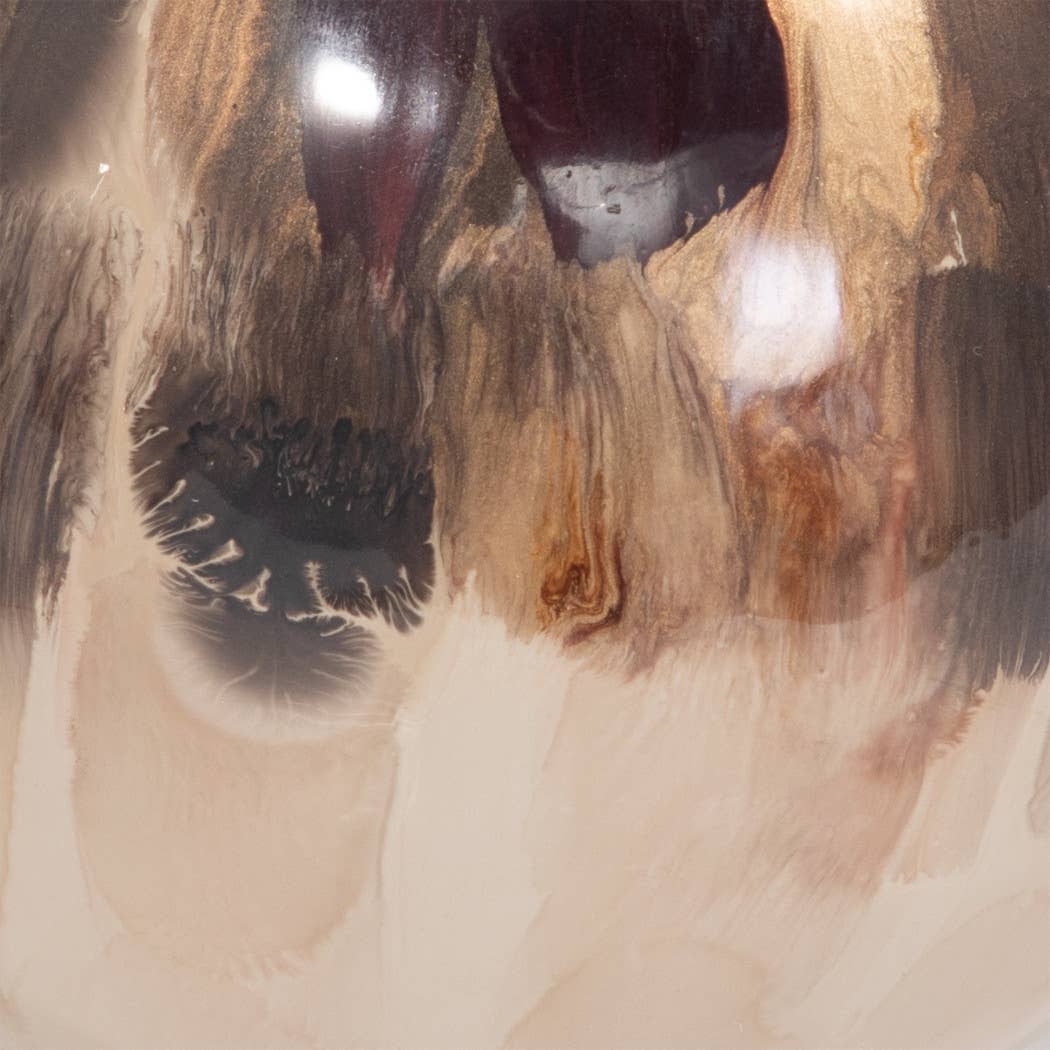 Metal Modern Abstract Sphere Set of 3 - Ivory, 4/5/6 in.