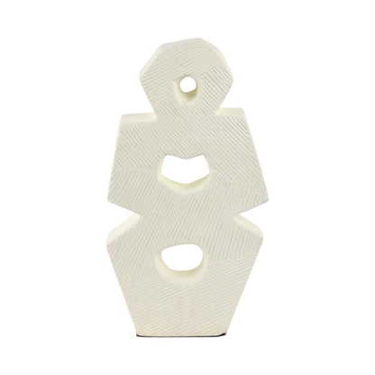 18" Terracotta Abstract Sculpture, Ivory - Decor Addict, LLC