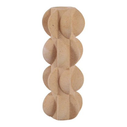 Decorative Vase - Tan Ceramic 3D Printed Textured, 14 in. - Decor Addict, LLC