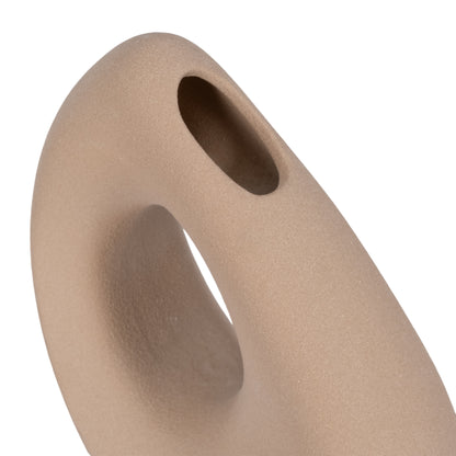 8" Lopsided Open Cut Out Vase Sand Texture, Tan - Decor Addict, LLC