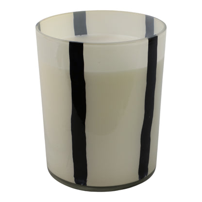 7x9" 105 Oz Red Currant & Oak  Candle, White/black - Decor Addict, LLC
