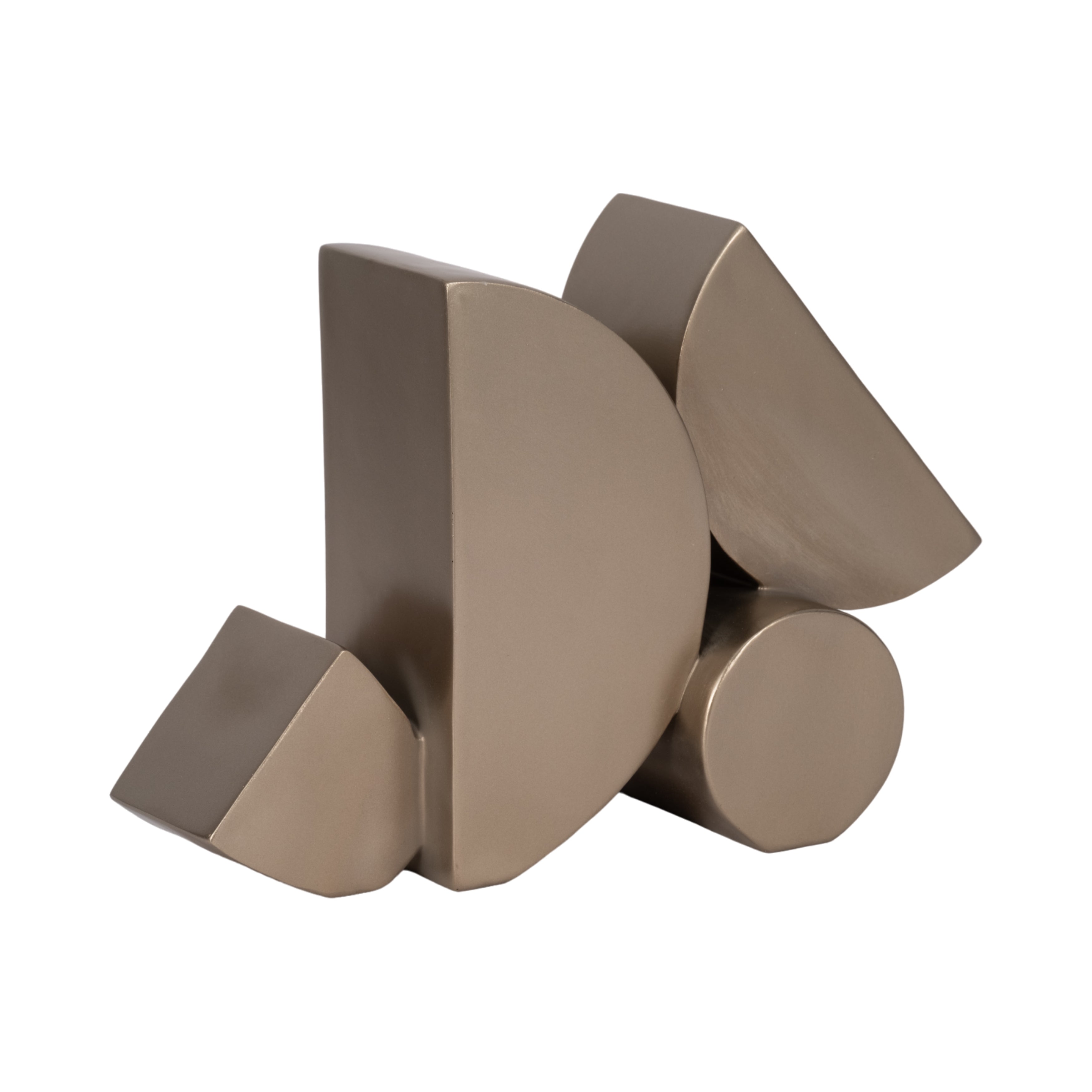 13" Stacked Shapes Sculpture, Champagne - Decor Addict, LLC