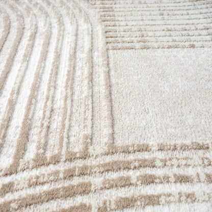 Abani Viva Neutral Cream Mid-Century Modern Area Rug: 2' x 3' - Decor Addict, LLC